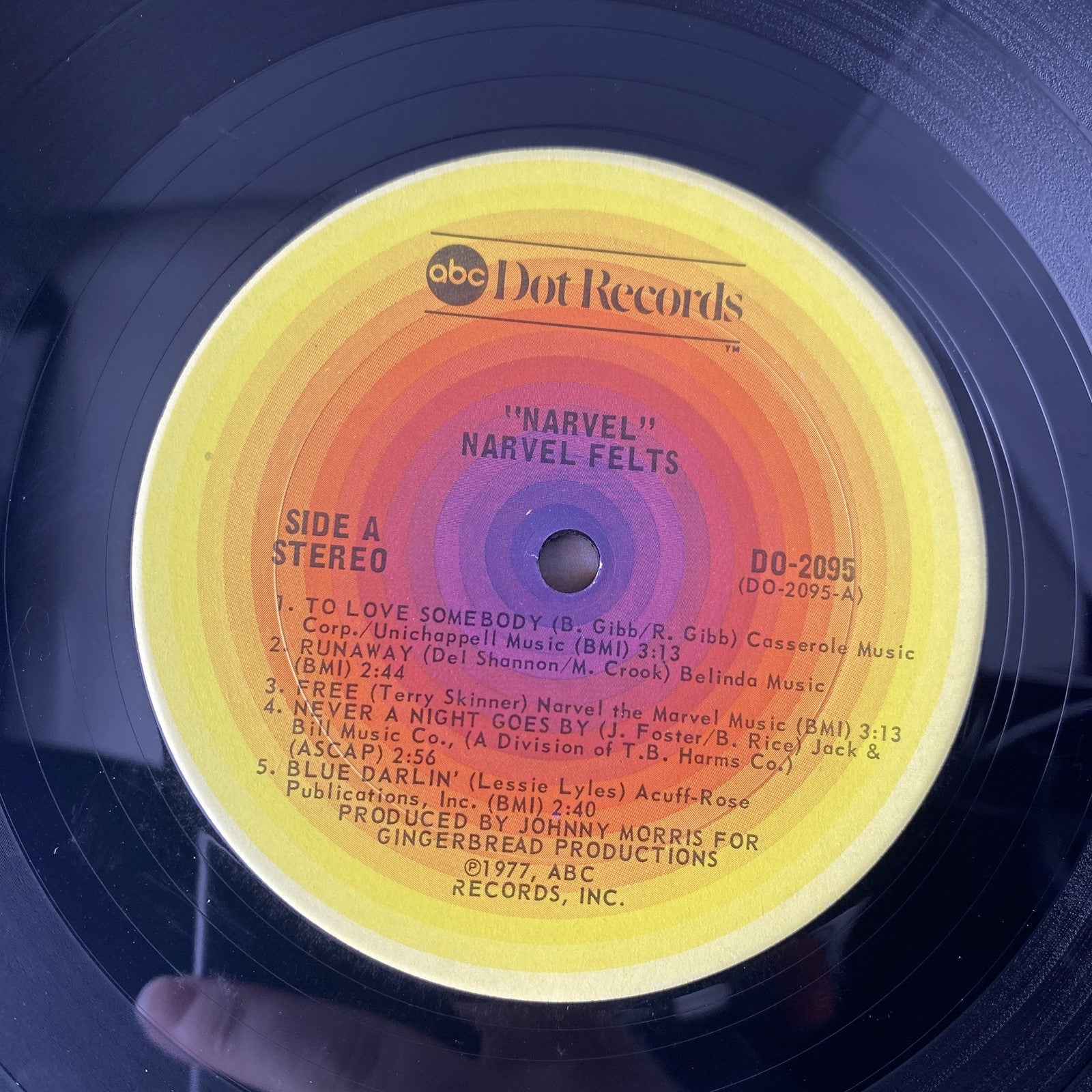 Vintage Narvel Felts Narvel 12" Black Vinyl LP 1977 ABC Dot DO-2095 Country