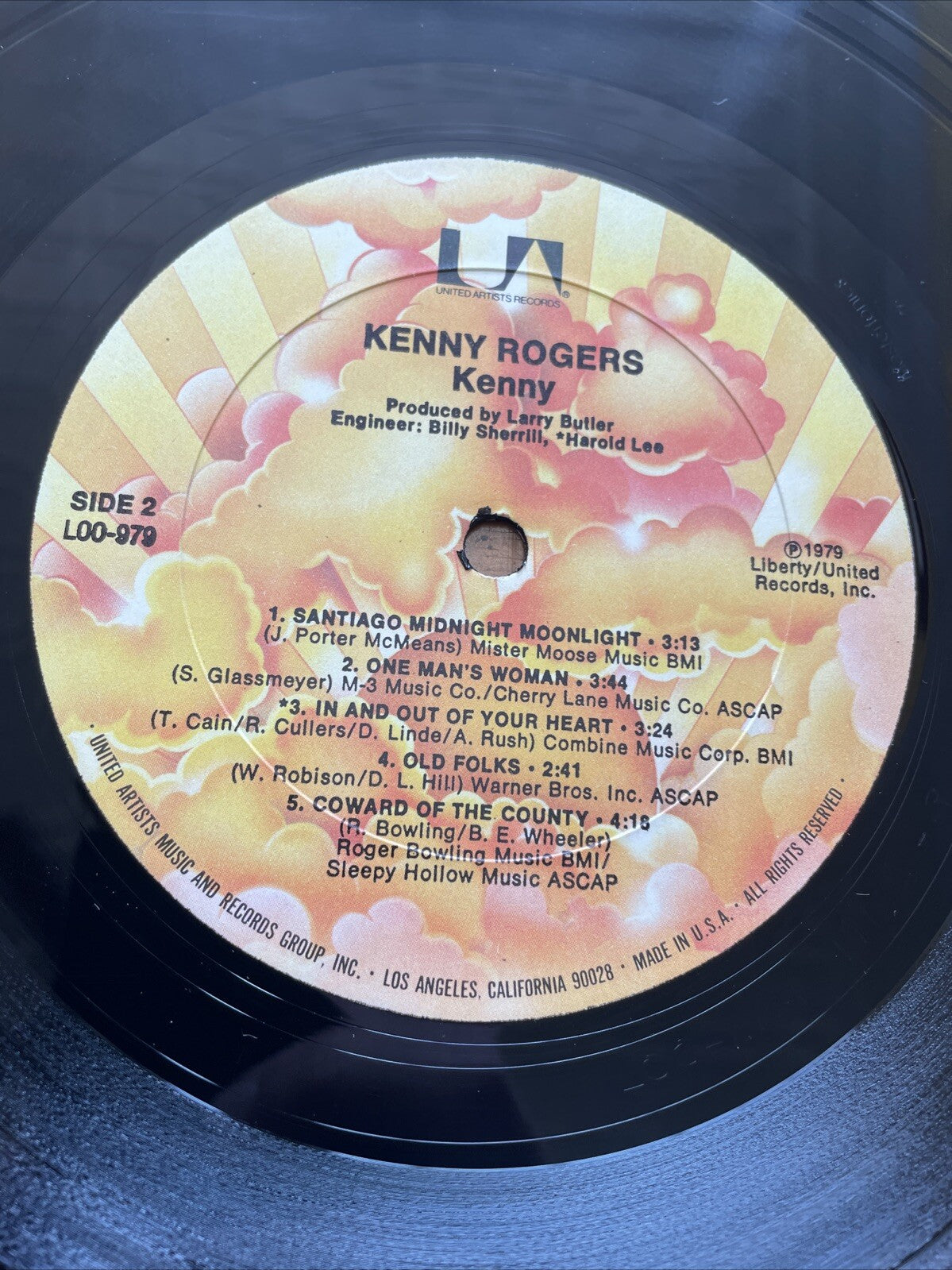 New 1979 Kenny Rogers "Kenny" Vinyl 12" LP Album  Liberty Records  LOO-979