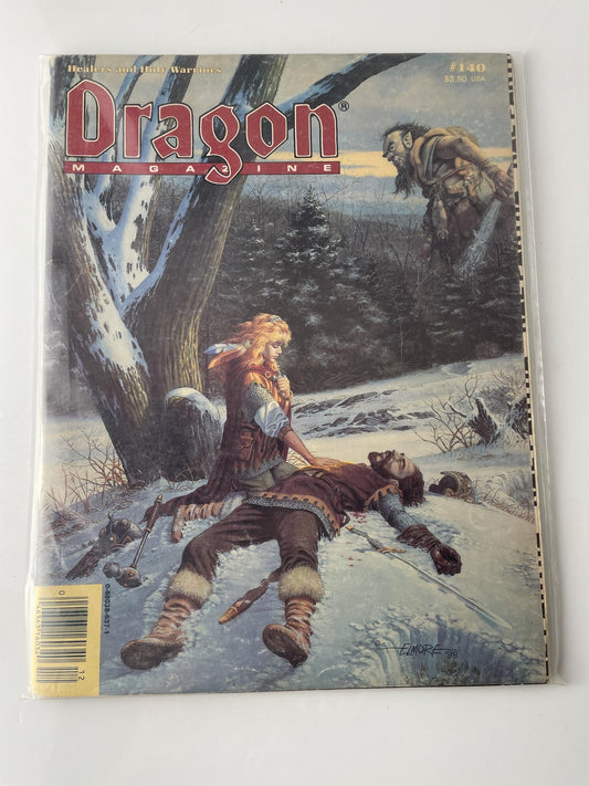 Vintage Dragon Magazine #140 Dec 1988 TSR D&D Elmore Cover Forgotten Realms