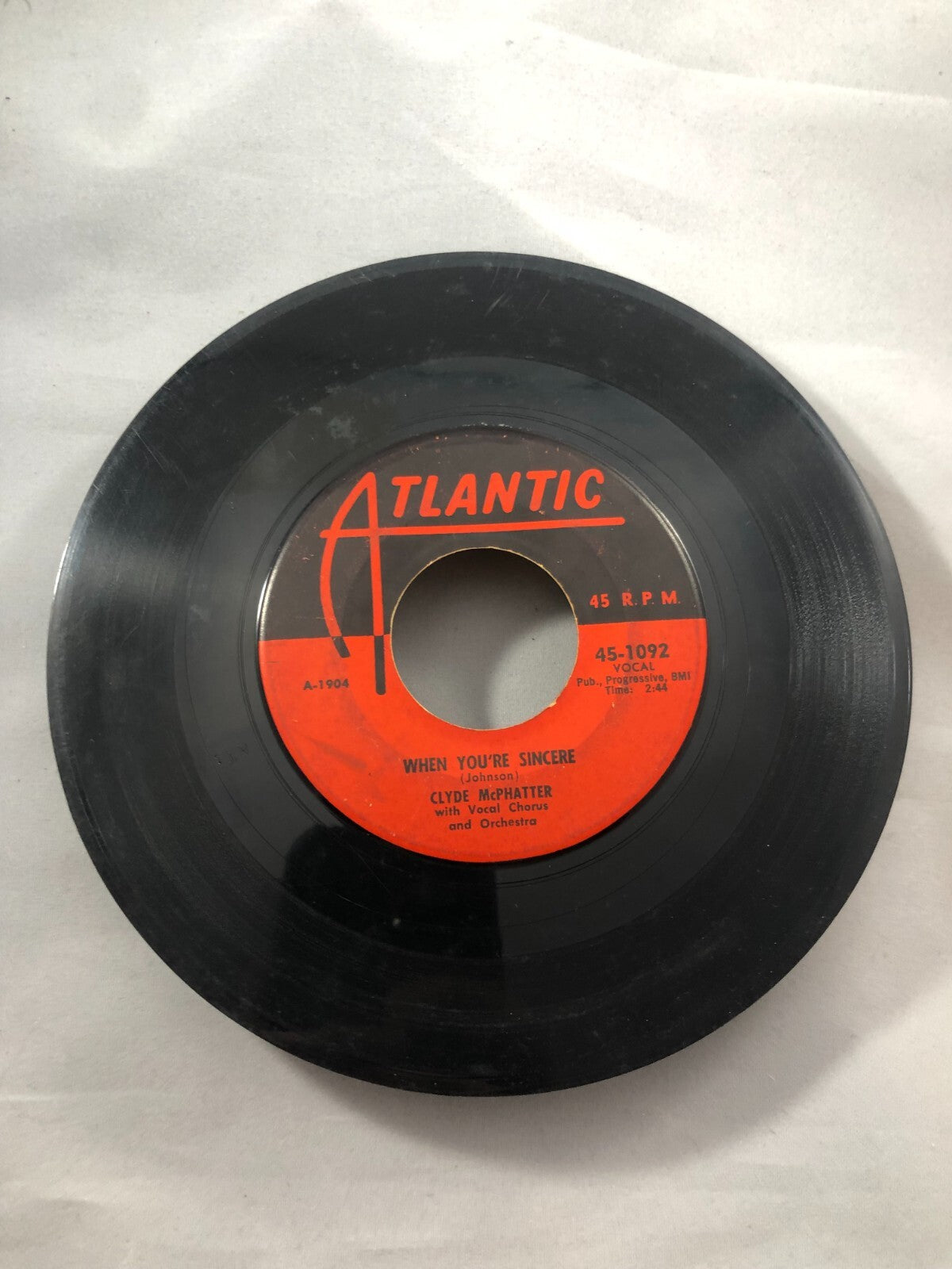 R&B 45 Clyde Mcphatter - Treasure Of Love / When You'Re Sincere On Atlantic G