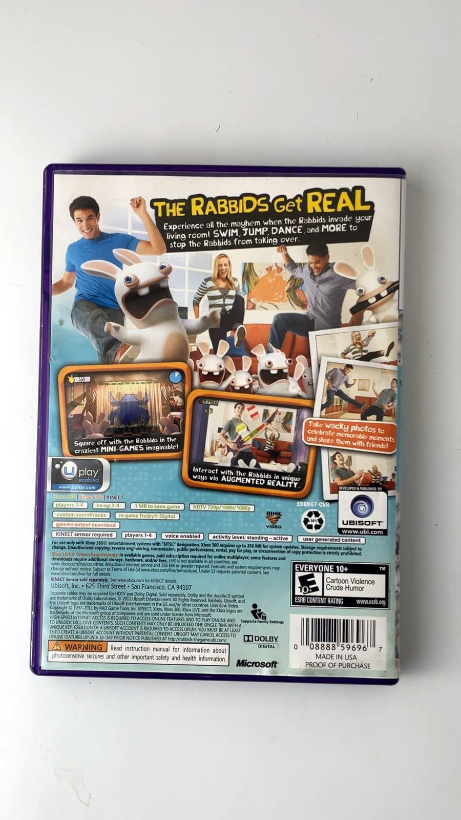 Rabbids Alive & Kicking Xbox 360 Kinect Video Game Multiplayer