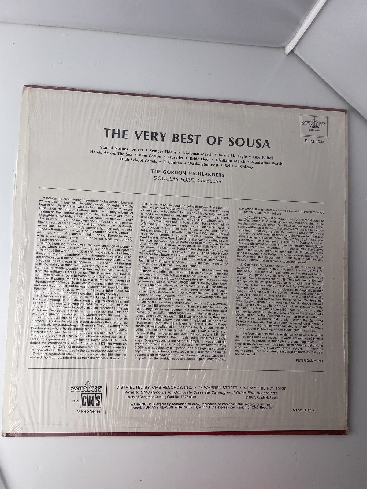 Vintage Vinyl LP The Very Best of Sousa Gordon Highlanders Marches USA Band 1975