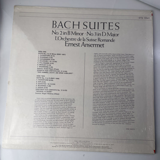 Bach Suites, Ernest Ansermet, 1981, Original Vinyl LP,  Factory SEALED