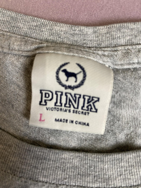 PINK Victoria's Secret Shirt Womens Large Gray Love Pink Make Art Not War Tee