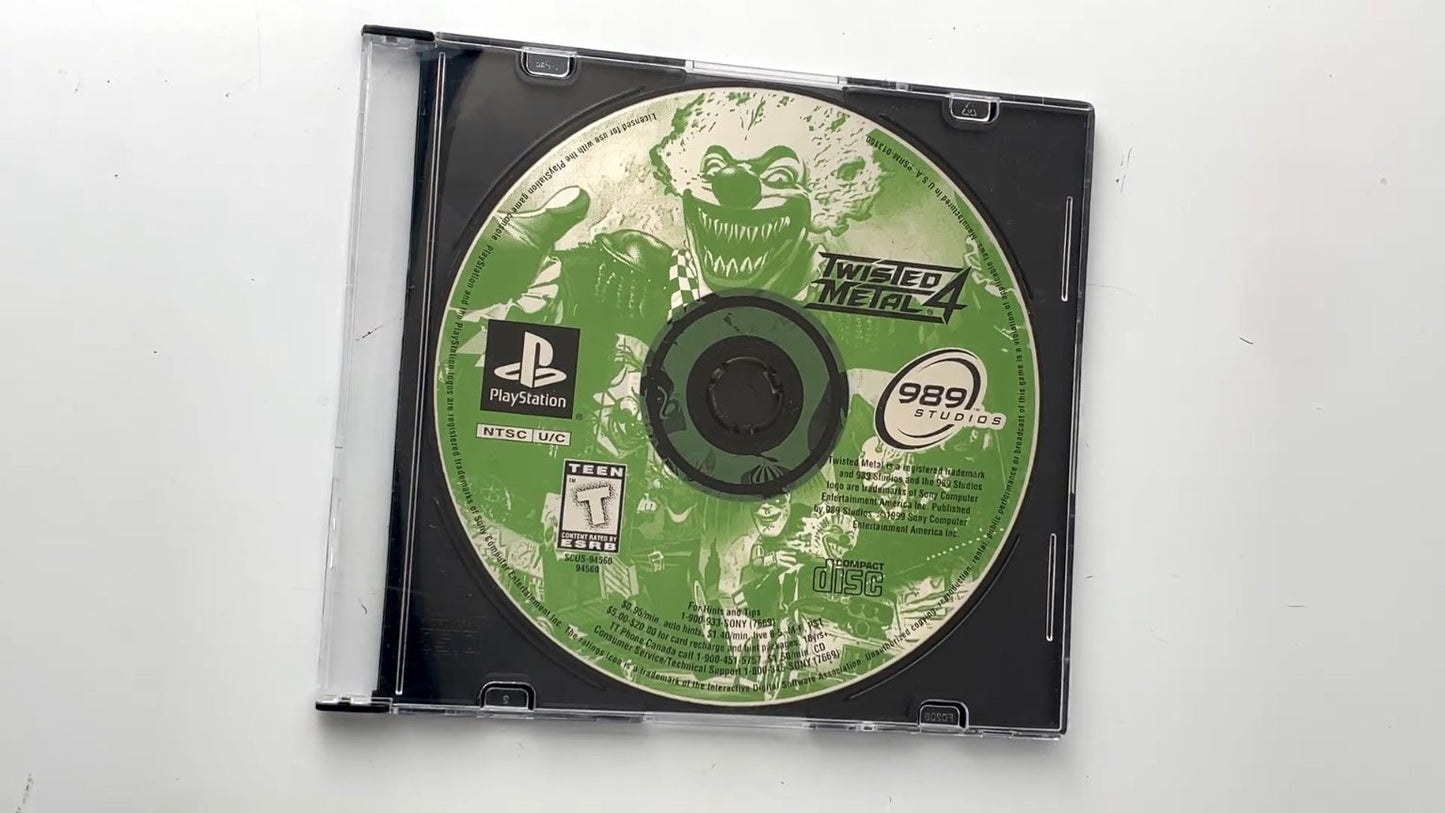 Twisted Metal 4 PlayStation Video Game Multiplayer Action DISC ONLY PS1