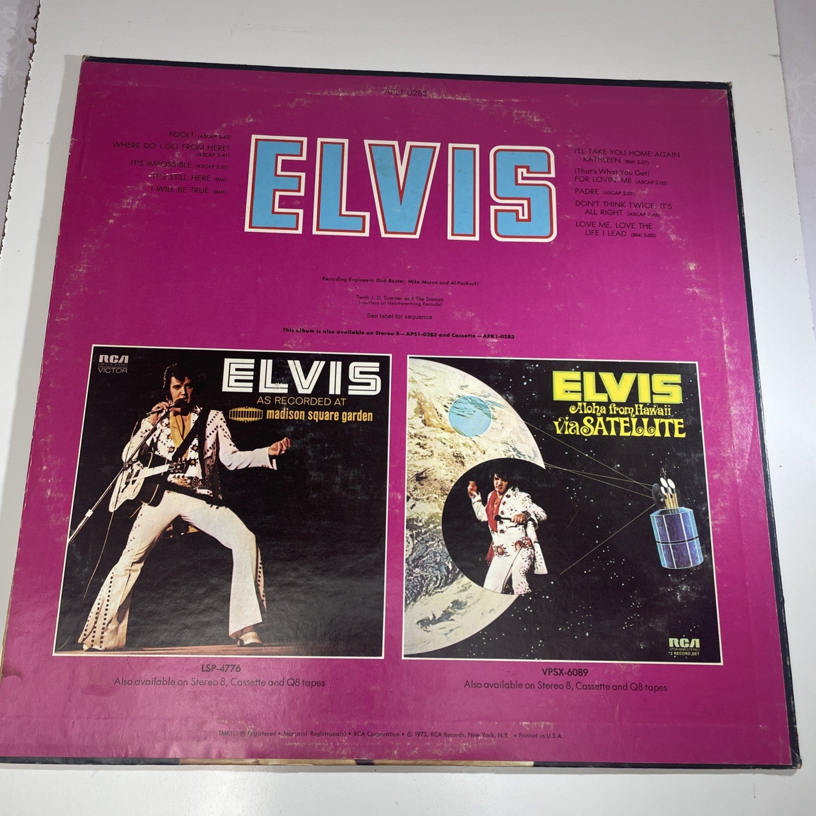 Elvis Presley – Elvis - 1973 -  Vinyl LP It's Still Here RCA Victor Very Good