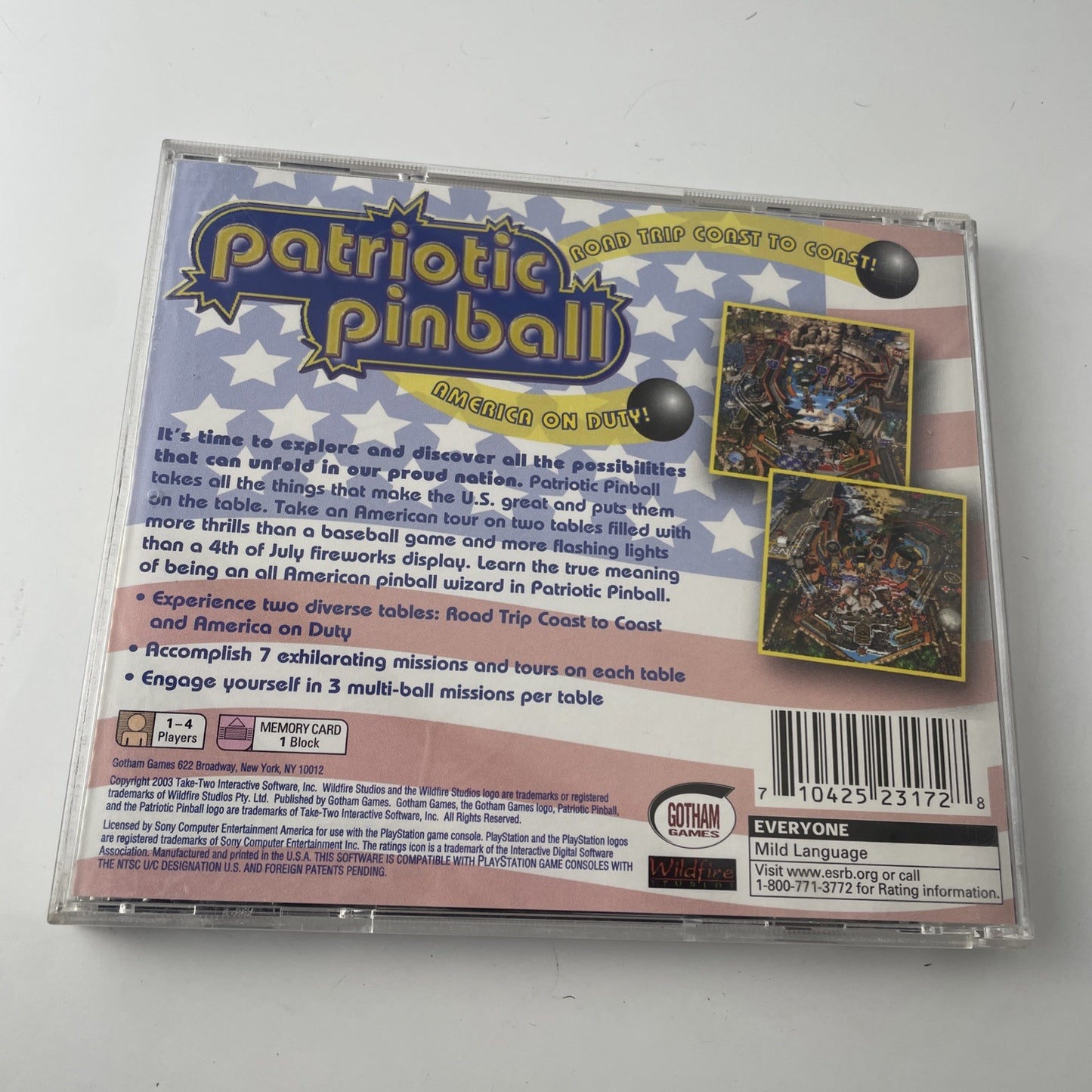 Patriotic Pinball (Playstation 1) PS1 Complete CIB Very Good Condition
