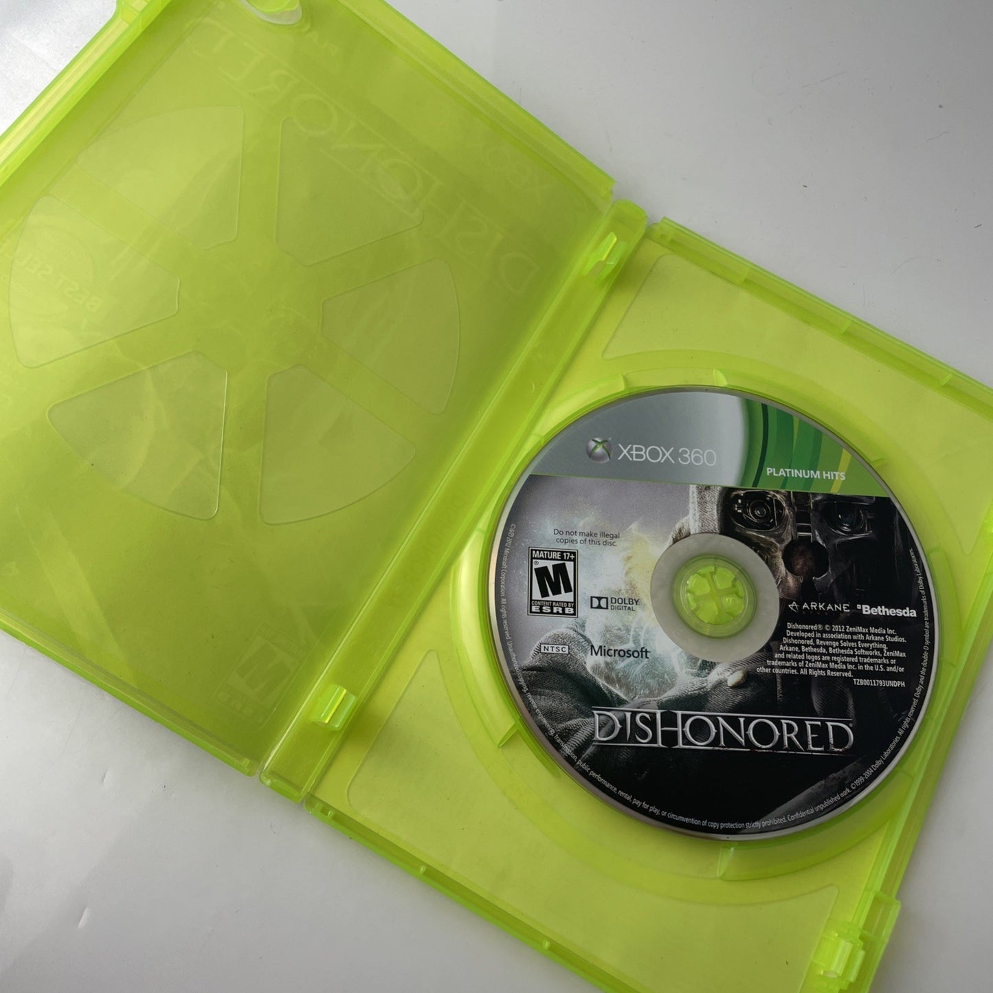 Dishonored (Xbox 360) No Manual Action Game VG Disc Platinum Hits