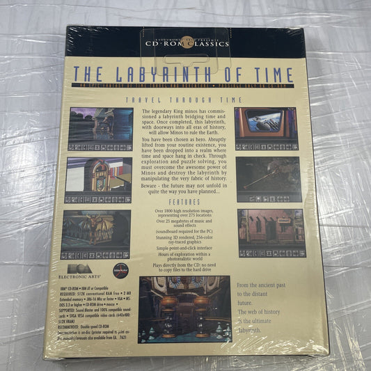 The Labyrinth Of Time (PC, 1993, CD-ROM) Medium Box Game New Factory Sealed