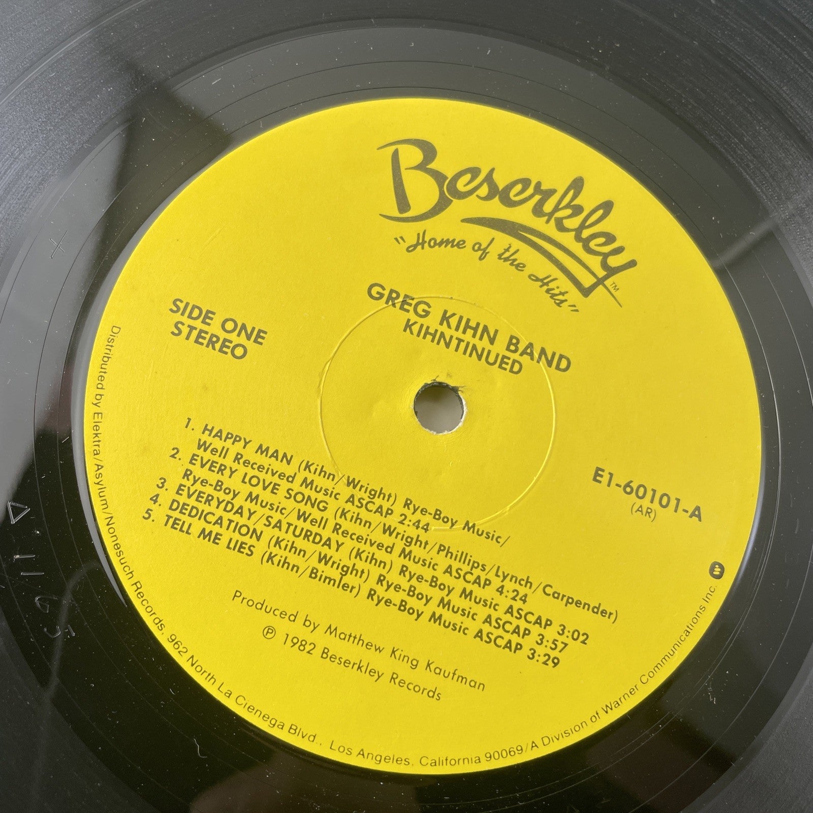 GREG KIHN BAND - KIHNTINUED - BESERKLEY E1-60101 - LP Record VG+