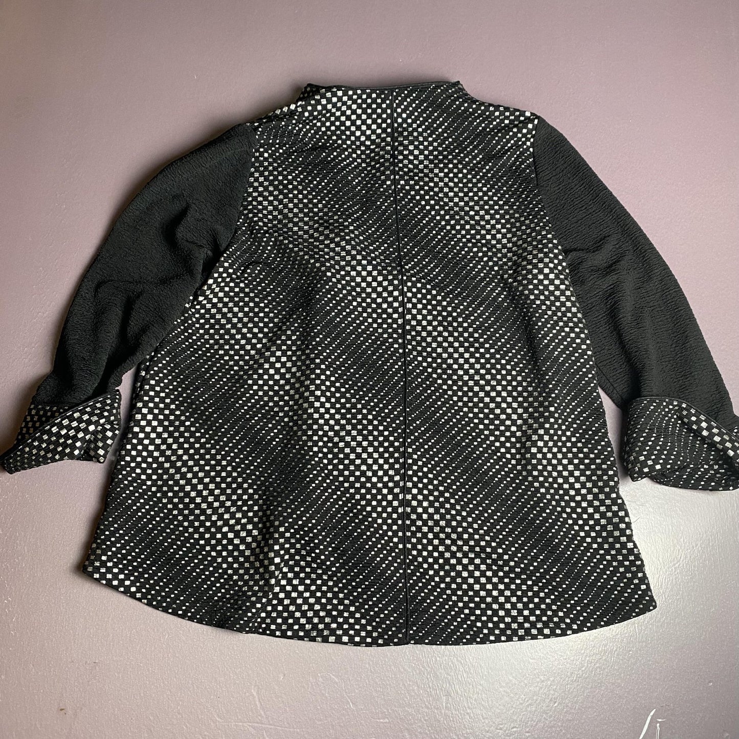 IC by Connie K Jacket Womens XL(see blue stain Textured Geometric Button Up Chic