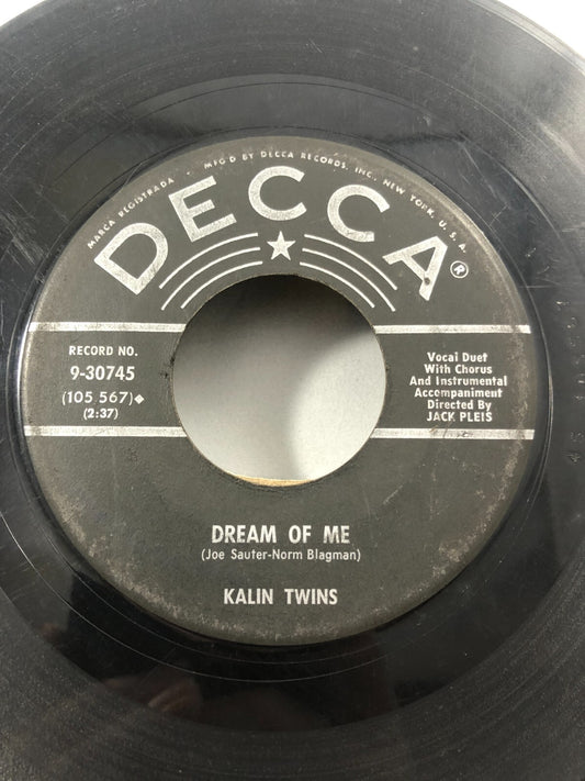 THE KALIN TWINS "Dream of me" "FORGET ME NOT" ROCK NM 45 DECCA 9-30745 G