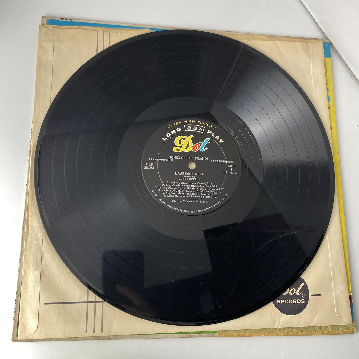 Vintage Lawrence Welk Songs Of The Islands 12" Black Vinyl LP Dot Hawaiian Easy