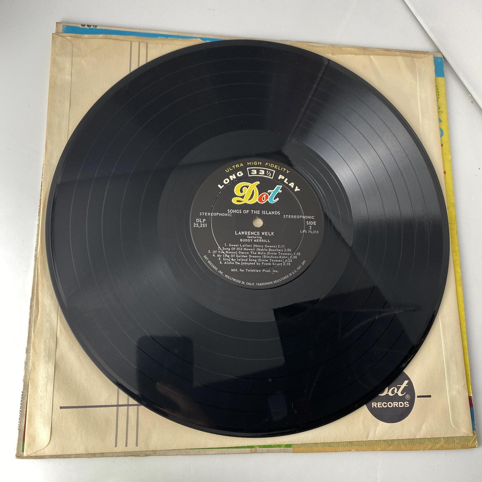 Vintage Lawrence Welk Songs Of The Islands 12" Black Vinyl LP Dot Hawaiian Easy
