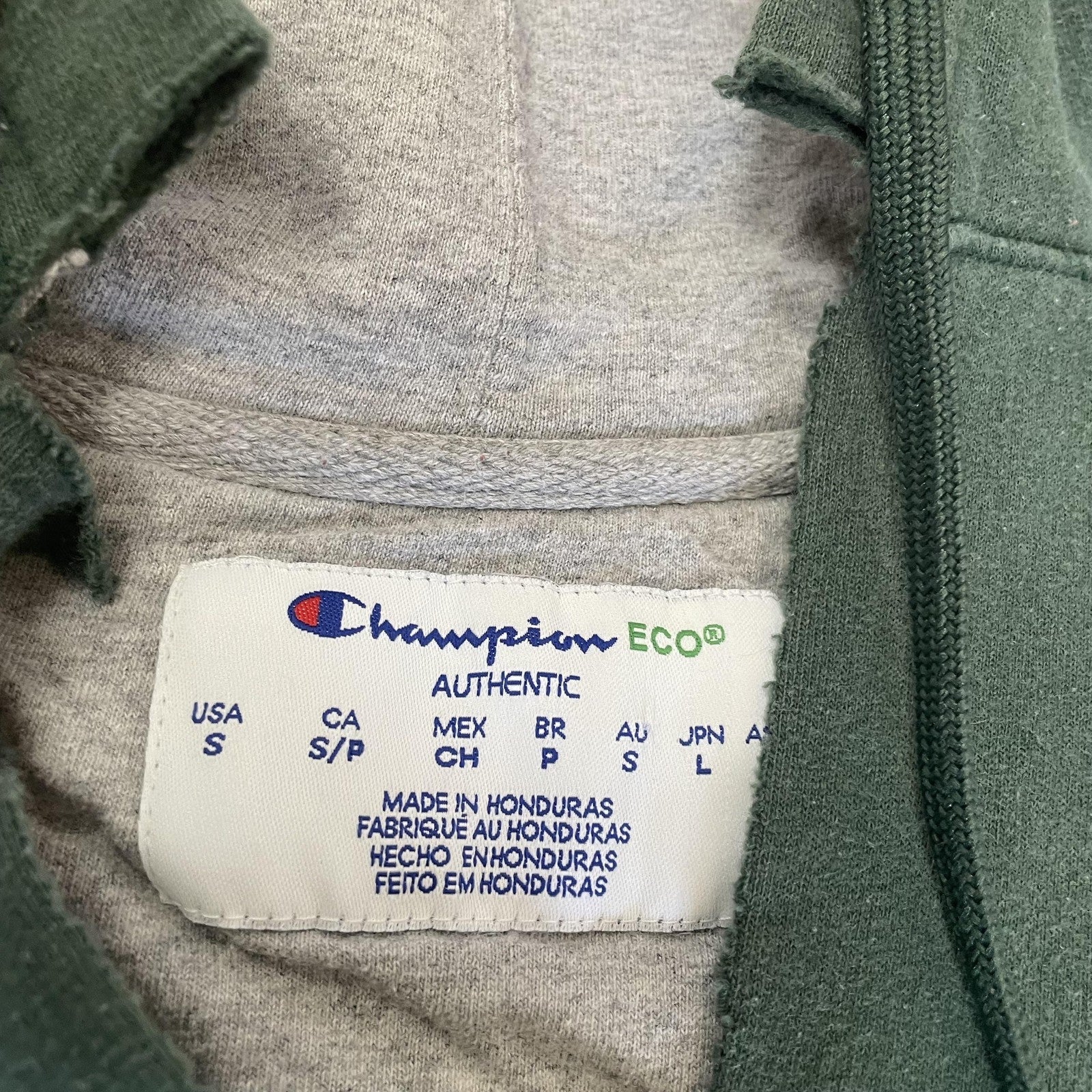 Champion Eco Hoodie Mens Small Pullover Sweatshirt Kangaroo Pocket Athletic