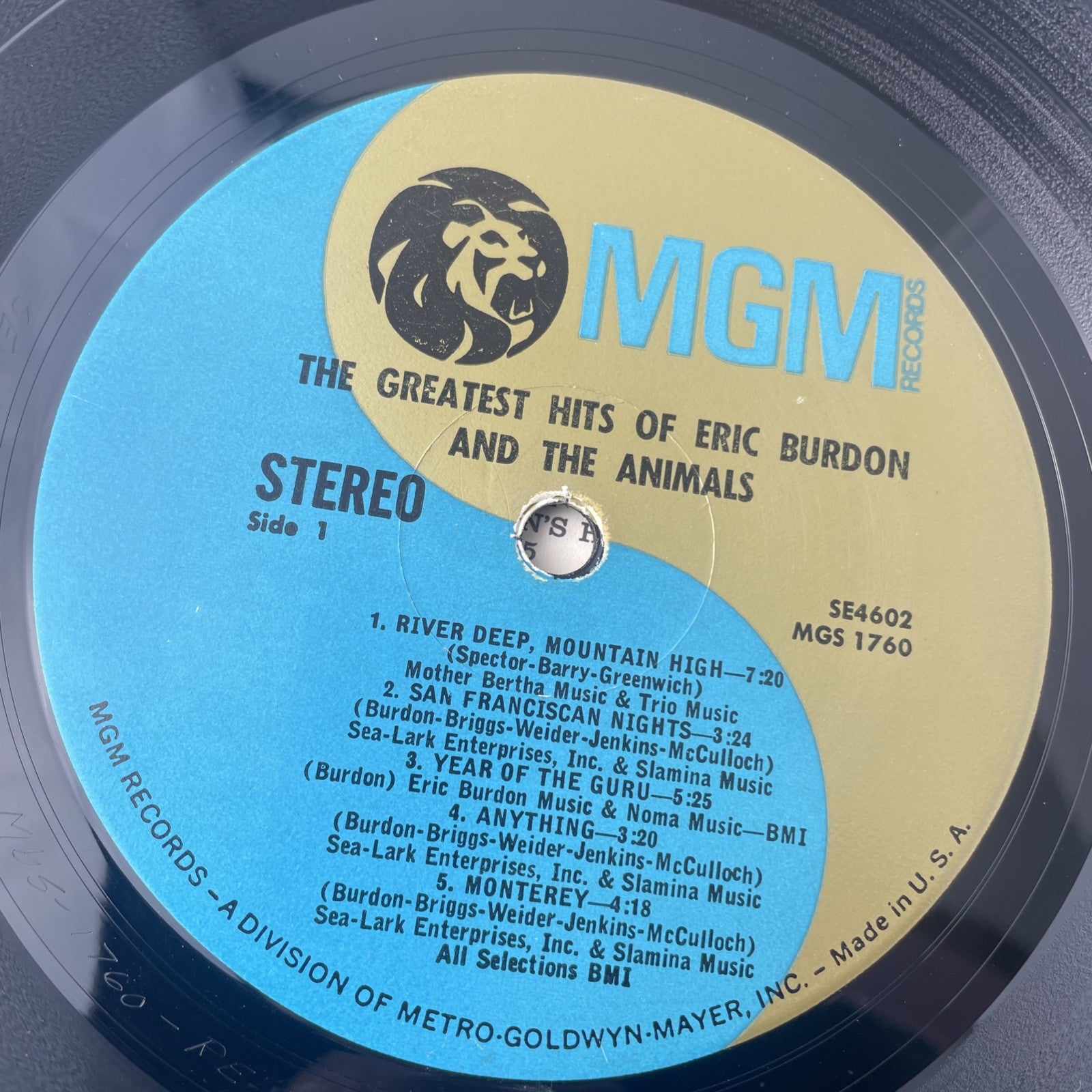Eric Burdon And The Animals Greatest Hits LP (1969) Vinyl