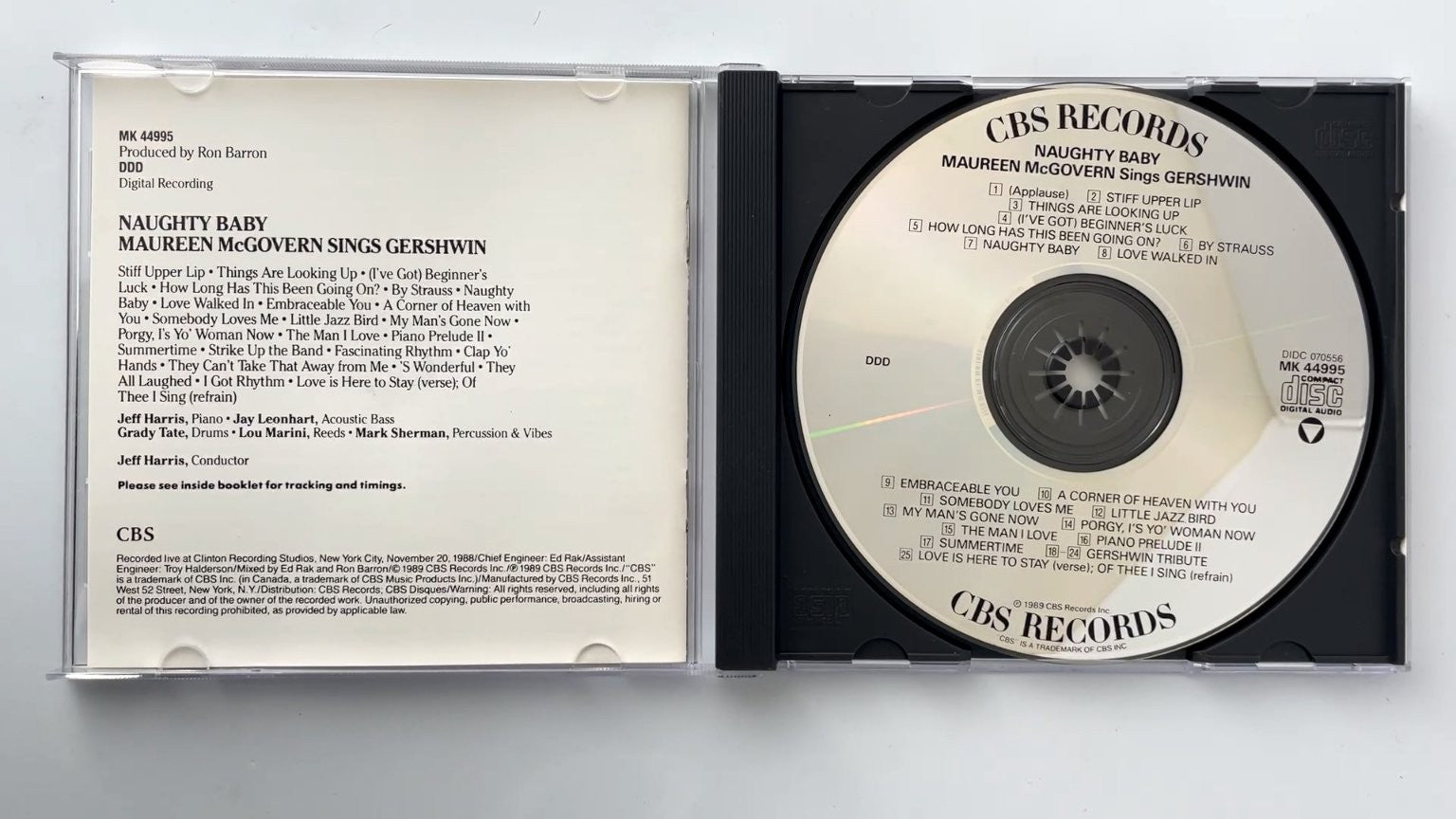 Maureen McGovern - Naughty Baby Sings Gershwin CD 1989 Live Jazz CBS