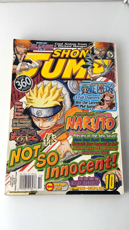 Shonen Jump October 2006 Volume 4 Issue 10 Naruto Bleach One Piece WITH CARD