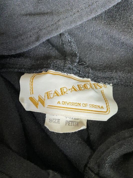 Vintage Wearabouts Cover Up Womens One Size Black Hooded Drawstring Beach 90s