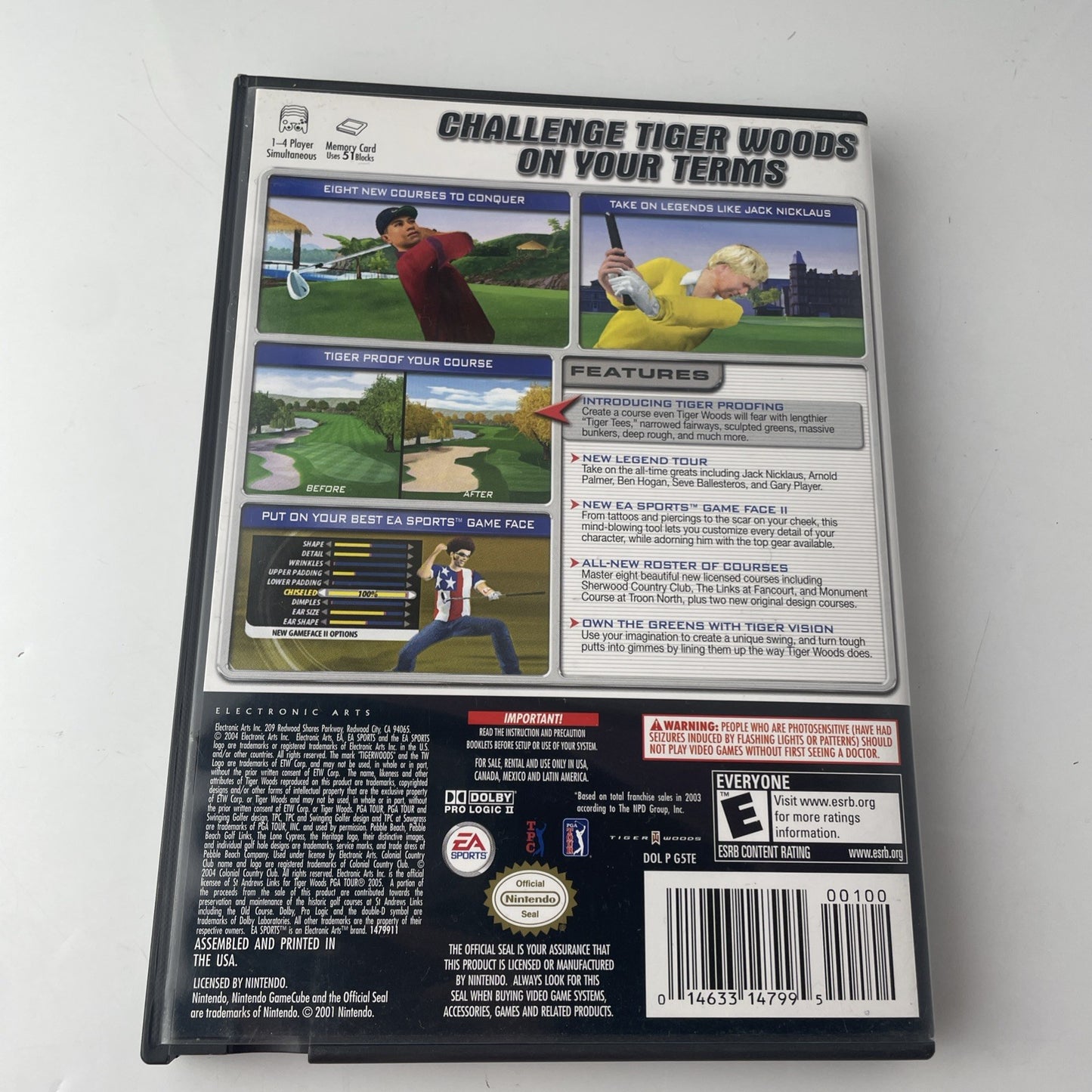 Tiger Woods PGA Tour 2005 (Nintendo GameCube, 2004) 2 Discs CIB #0905