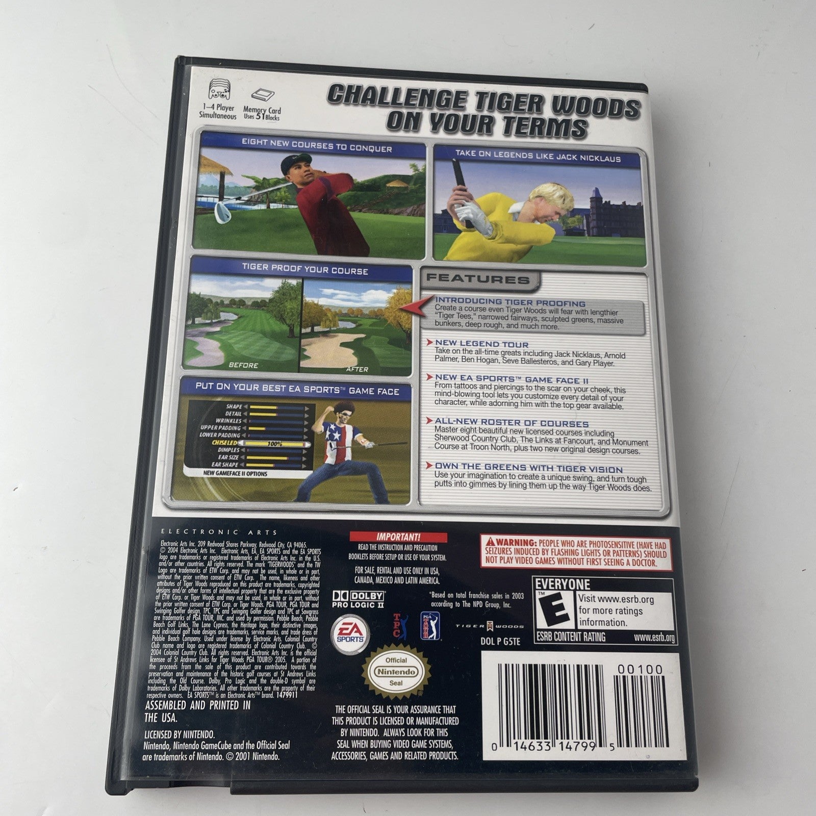 Tiger Woods PGA Tour 2005 (Nintendo GameCube, 2004) 2 Discs CIB #0905