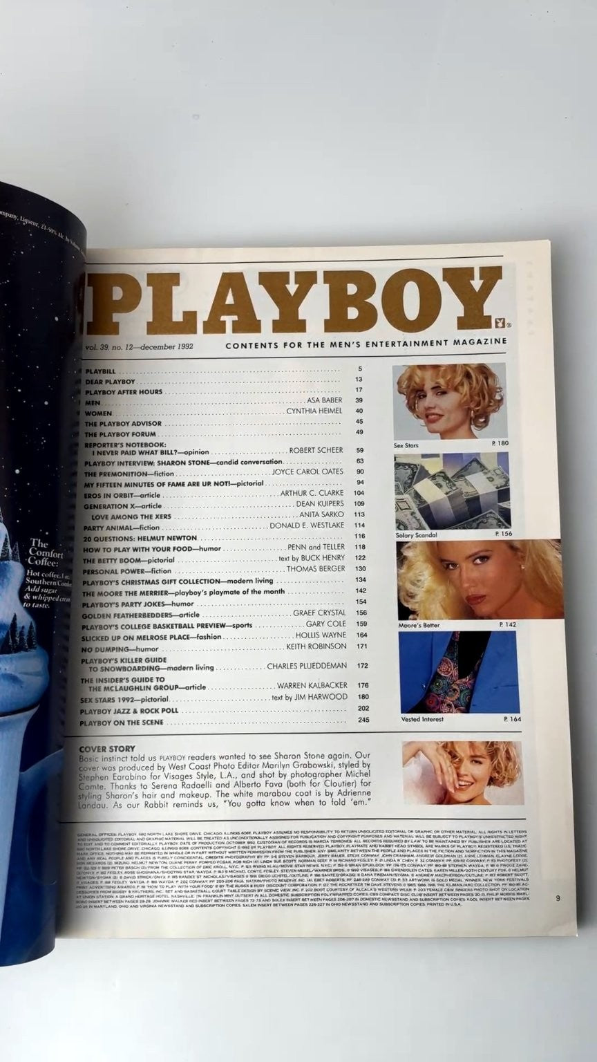 Playboy December 1992 Sharon Stone Basic Instincts Interview Illustrated