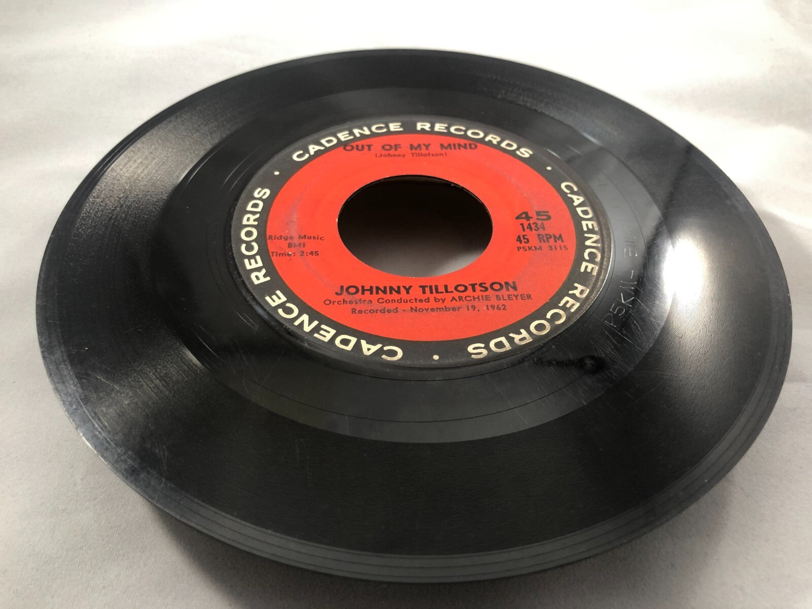 JOHNNY TILLOTSON  45 Cadence 1960'S  POP  funny time slips  FIRST PRESS  G