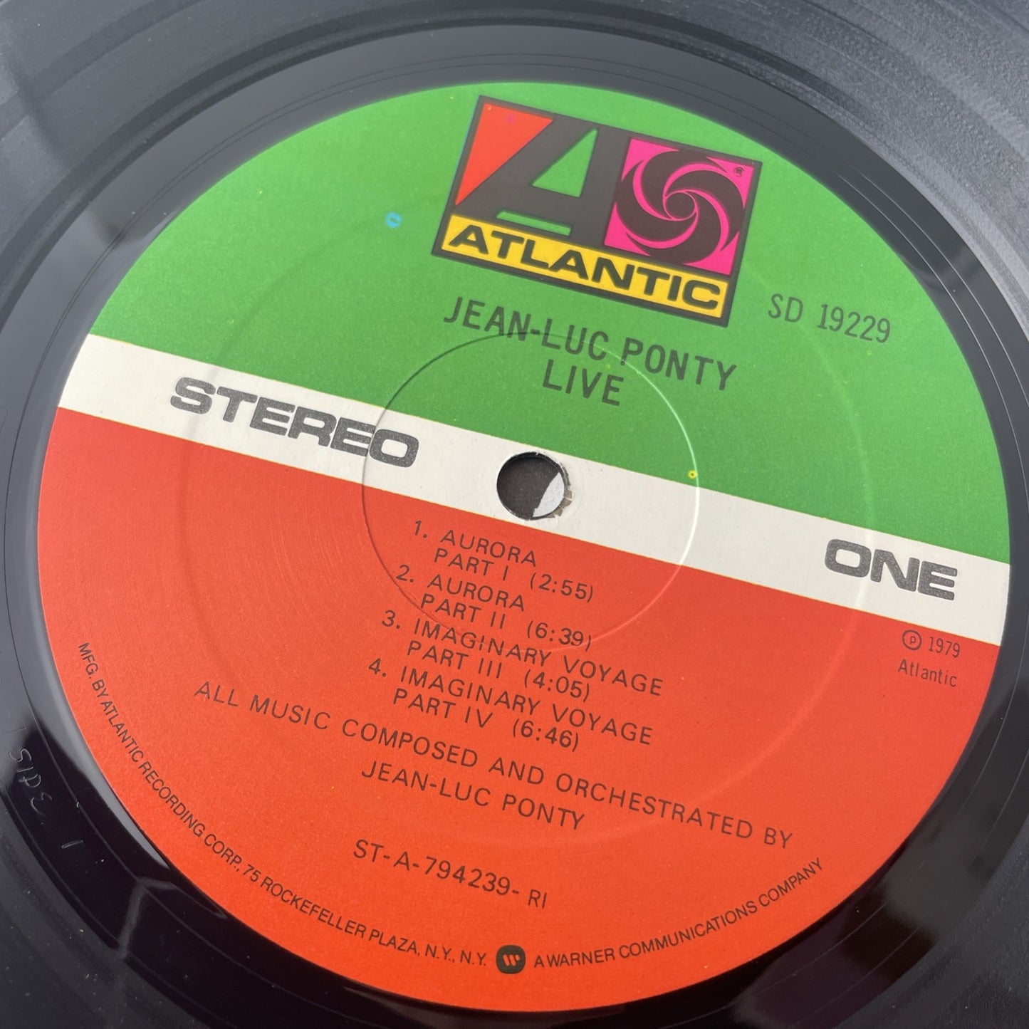 JEAN LUC PONTY Live LP Vinyl VG+ Cover VG+ Sleeve 1979 Atlantic SD19229