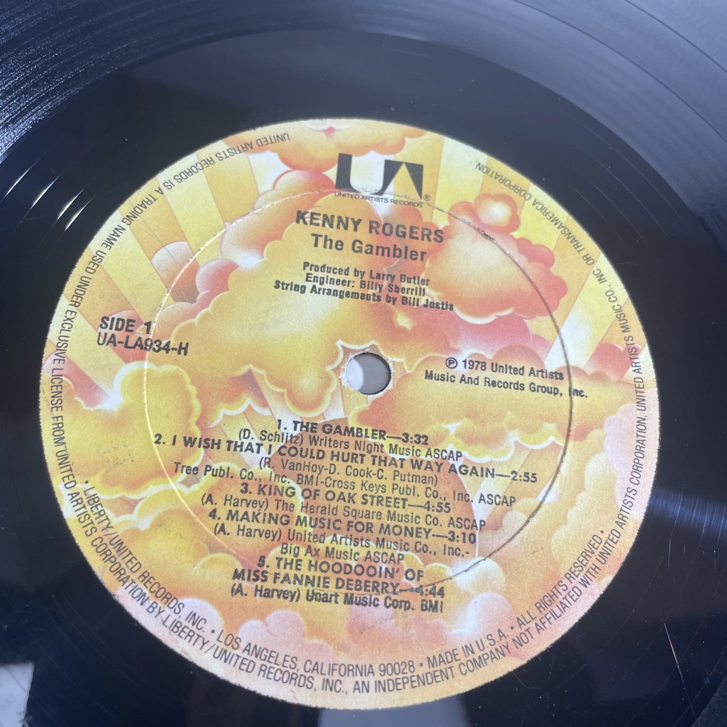 Kenny Rogers - The Gambler Vinyl Record 33RPM  With Poster