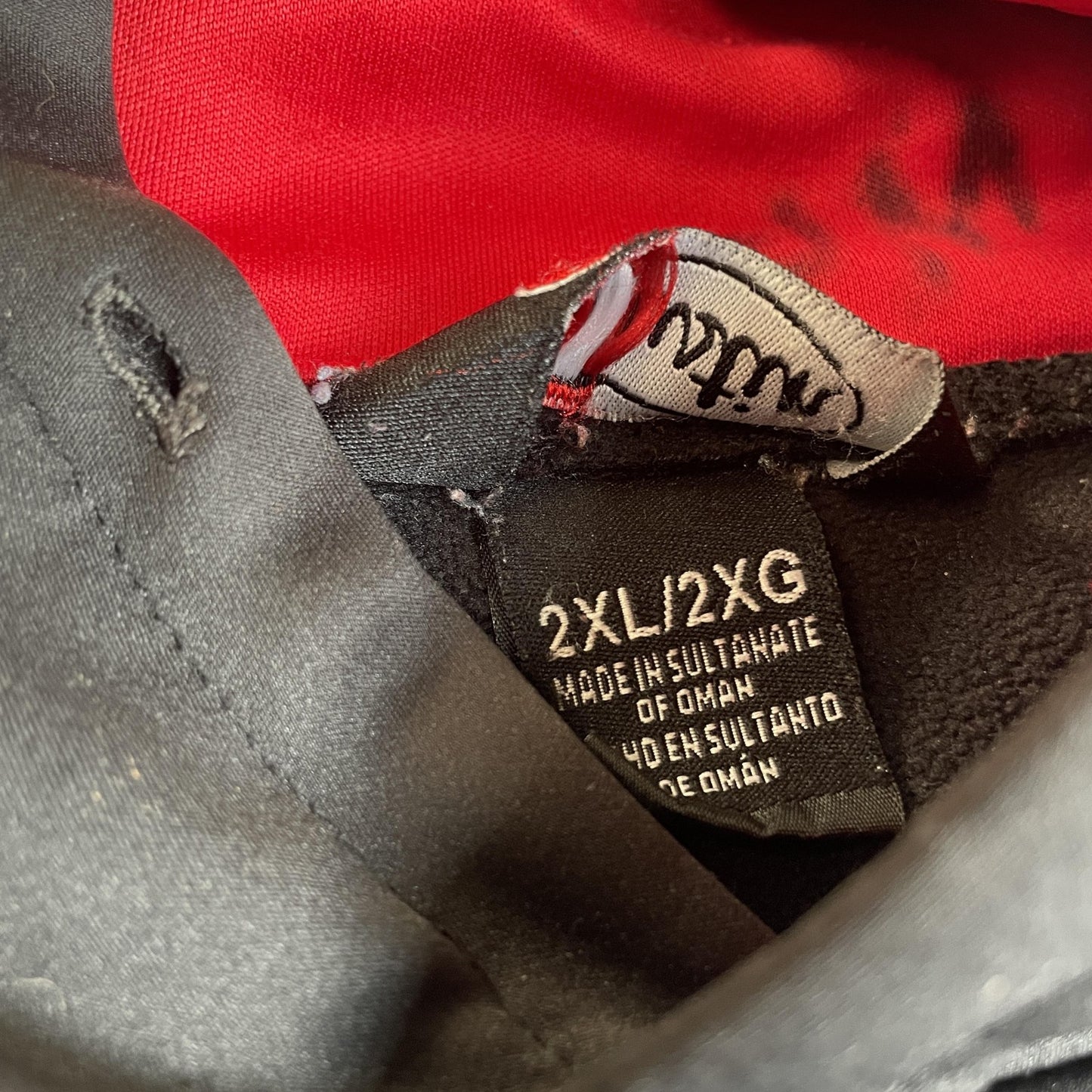 Justin Hoodie Mens 2XL Black Red Western Embroidered Logo Kangaroo Pocket