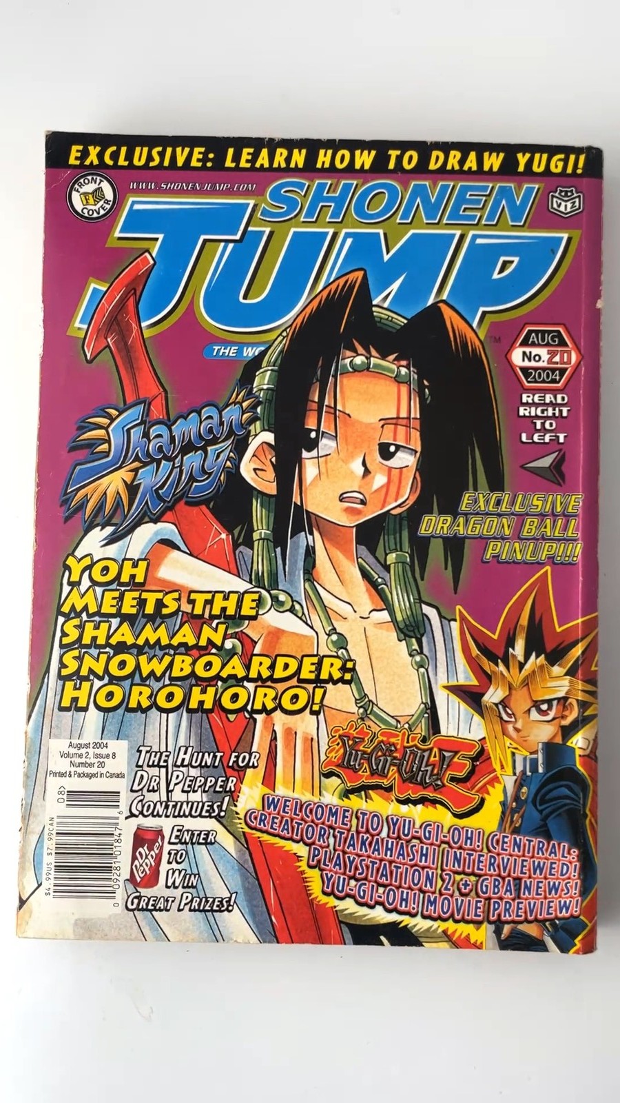 Shonen Jump Aug 2004 Vol 2 Issue 8 Yu-Gi-Oh! Dragon Ball Z Naruto NO CARD