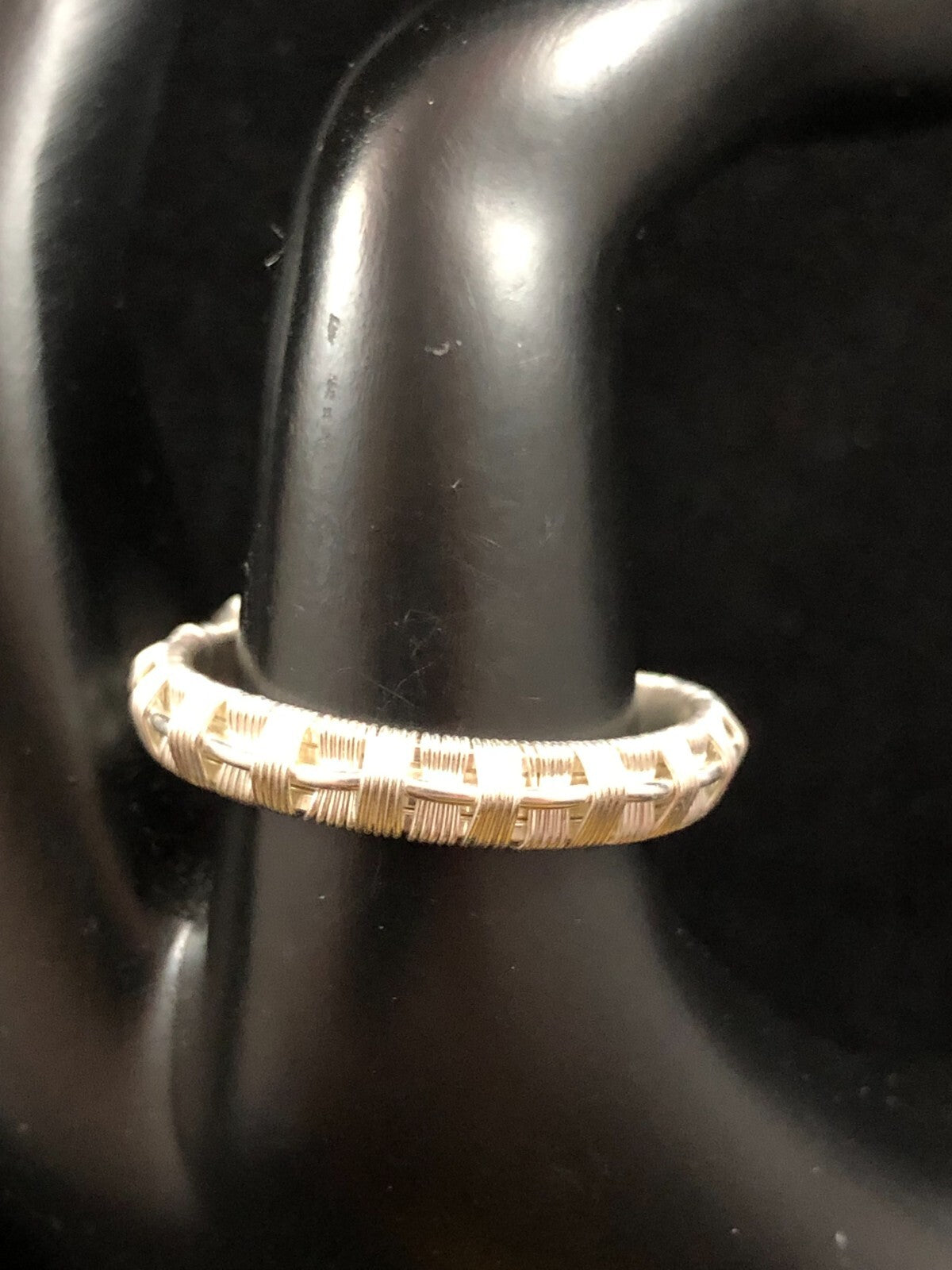 Herkimer Diamond Gemstone Ring in .999 Fine Silver Polished Wire Wrap size 9
