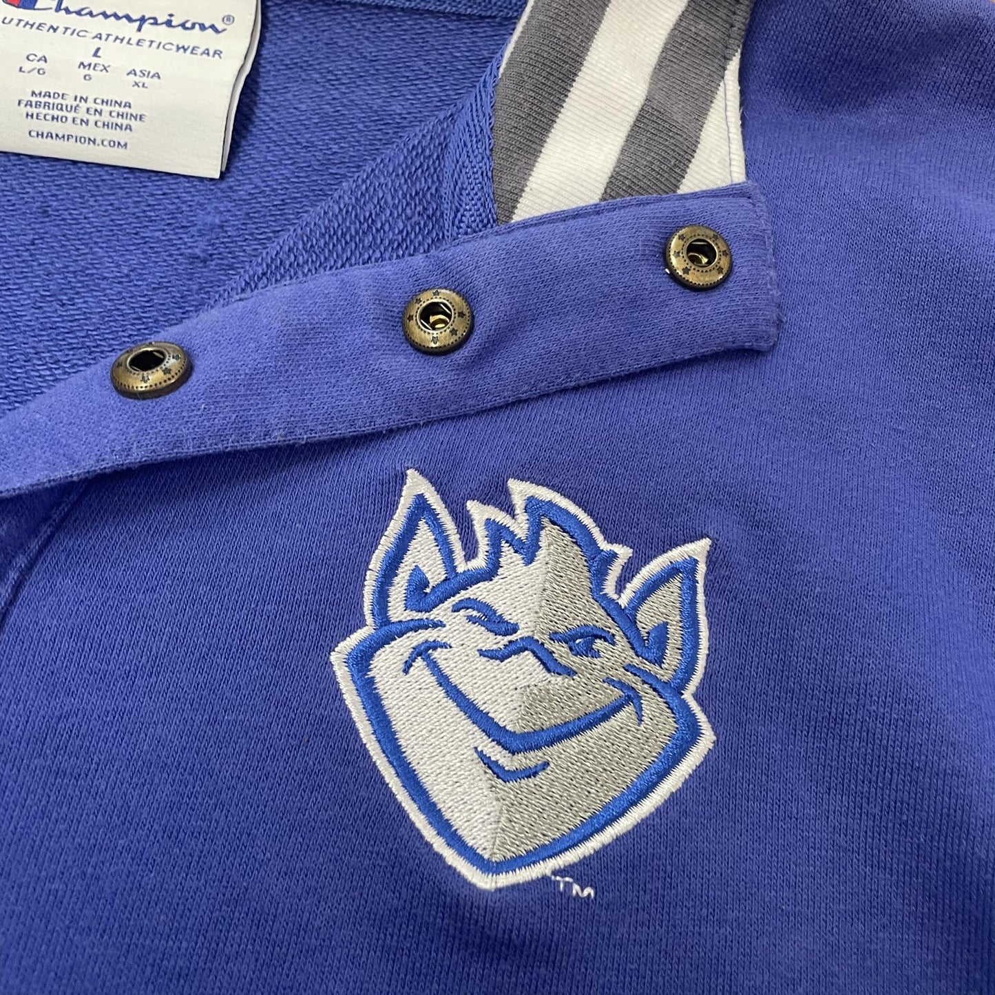 Champion Pullover Shirt Mens Large Blue Saint Louis Billikens Mascot Long Sleeve