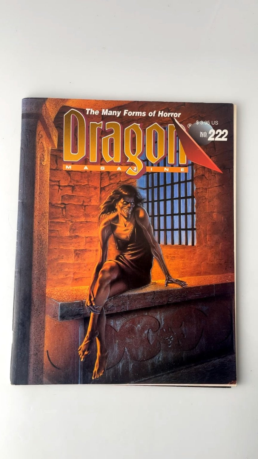 Dragon Magazine No. 222 TSR 1995 Illustrated RPG Dungeons & Dragons