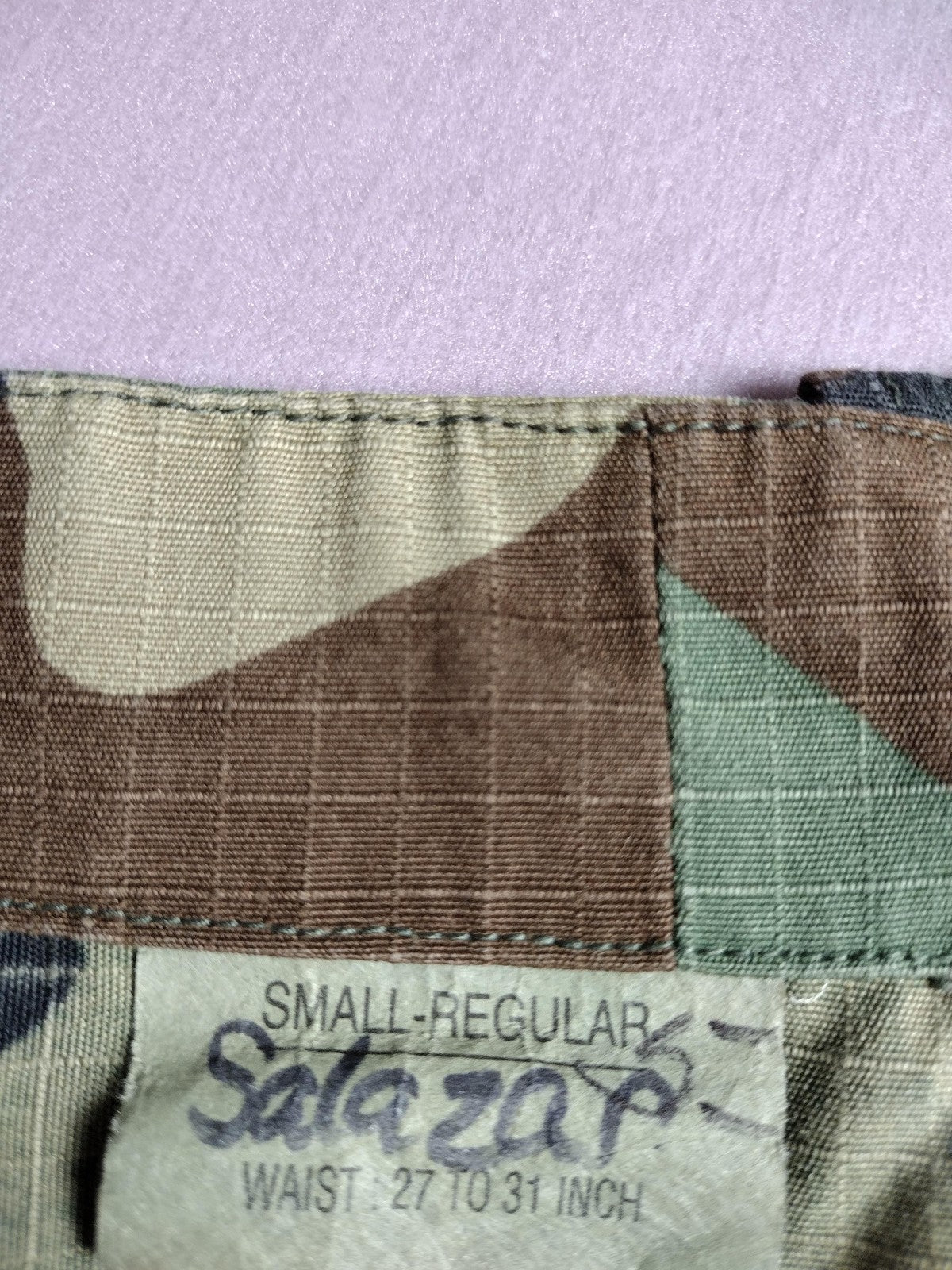 Camo BDU Pants Mens Small Regular Woodland Cargo Military Ripstop Army