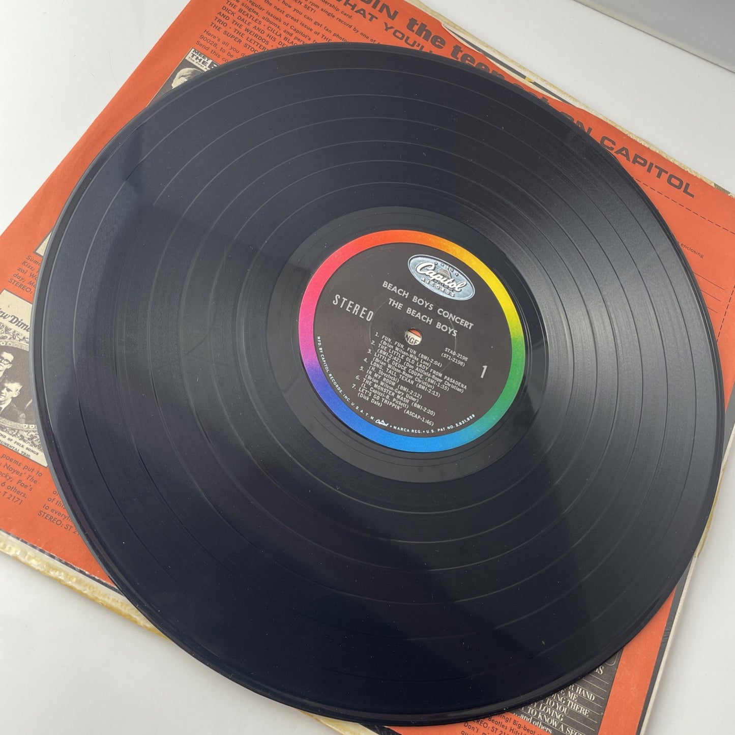 The Beach Boys Concert Vinyl LP 1964 Capitol Records STAO 2198 G+/VG