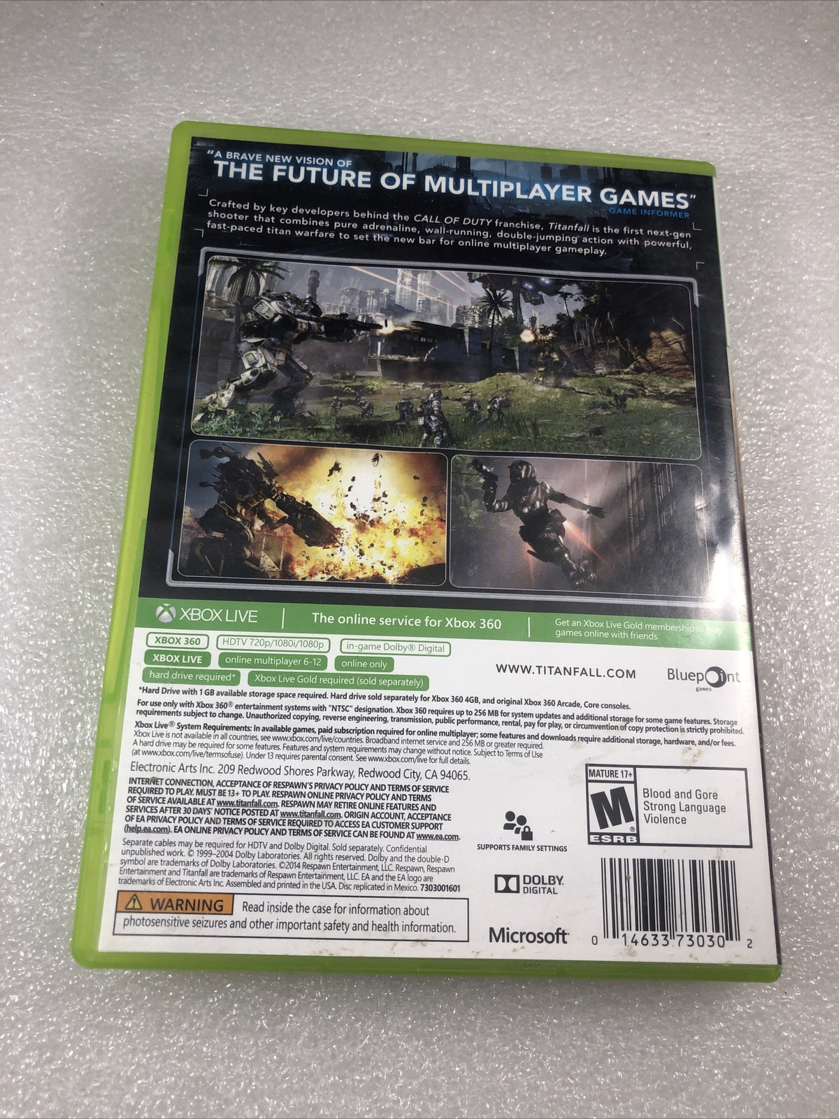 Titanfall Xbox 360 game Good No Manual Tested Best Seller Shooter Game