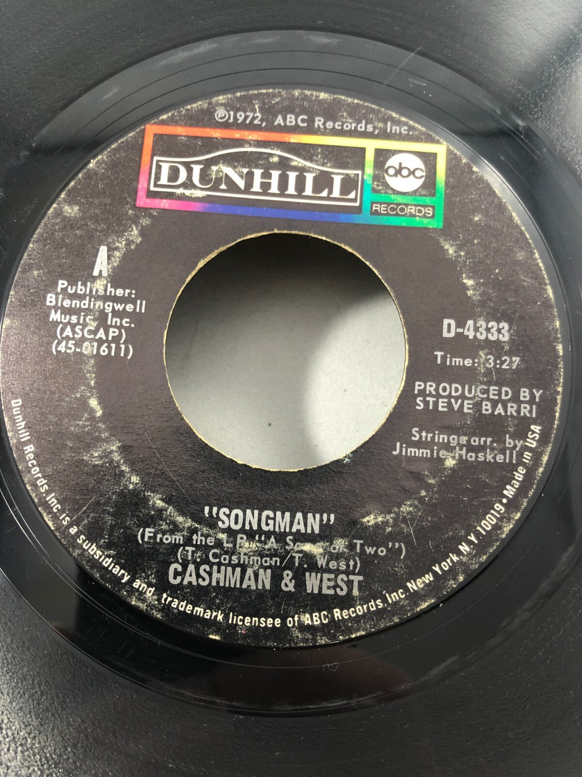 CASHMAN and  WEST - if you were a rainbow/ songman ABC DUNHILL VG F124A