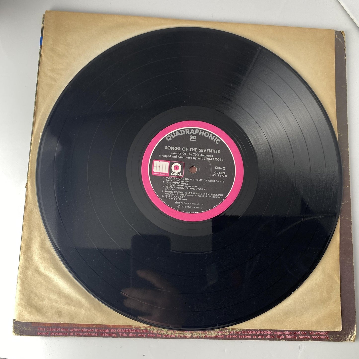 Vintage Sounds Of 70's Orchestra Songs Of The Seventies Vinyl LP 1972 Capitol