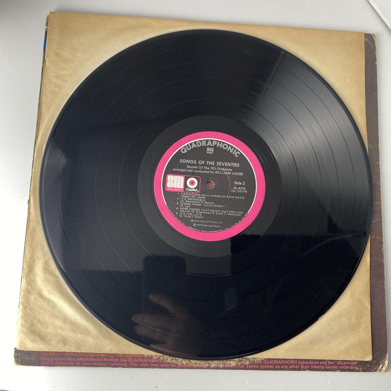 Vintage Sounds Of 70's Orchestra Songs Of The Seventies Vinyl LP 1972 Capitol