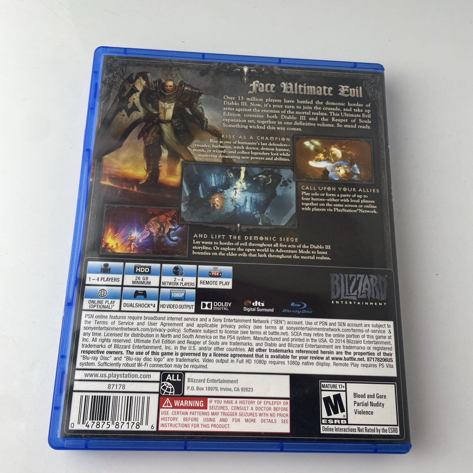 Diablo III: Ultimate Evil Edition PS4 Playstation 4 Game 3