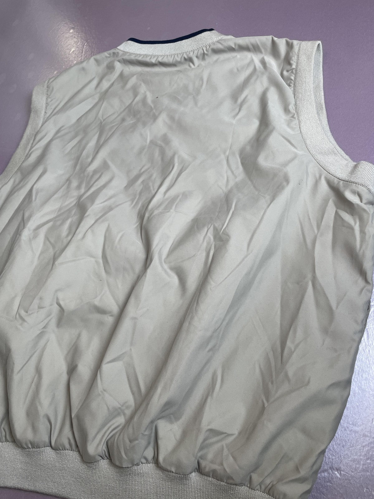 Charles River Windbreaker Vest Mens Large Khaki T-45 Goshawk Navy Embroidered