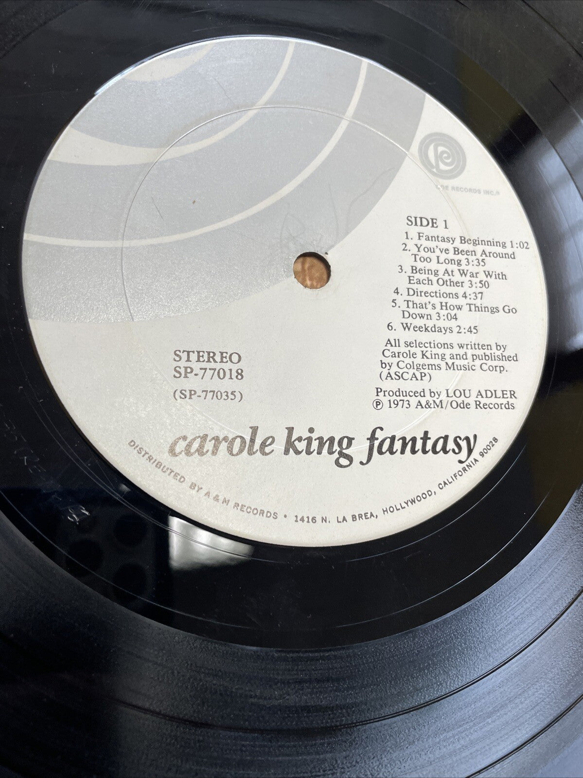 carole king fantasy vinyl album lp Vintage 60s Folk Country G+