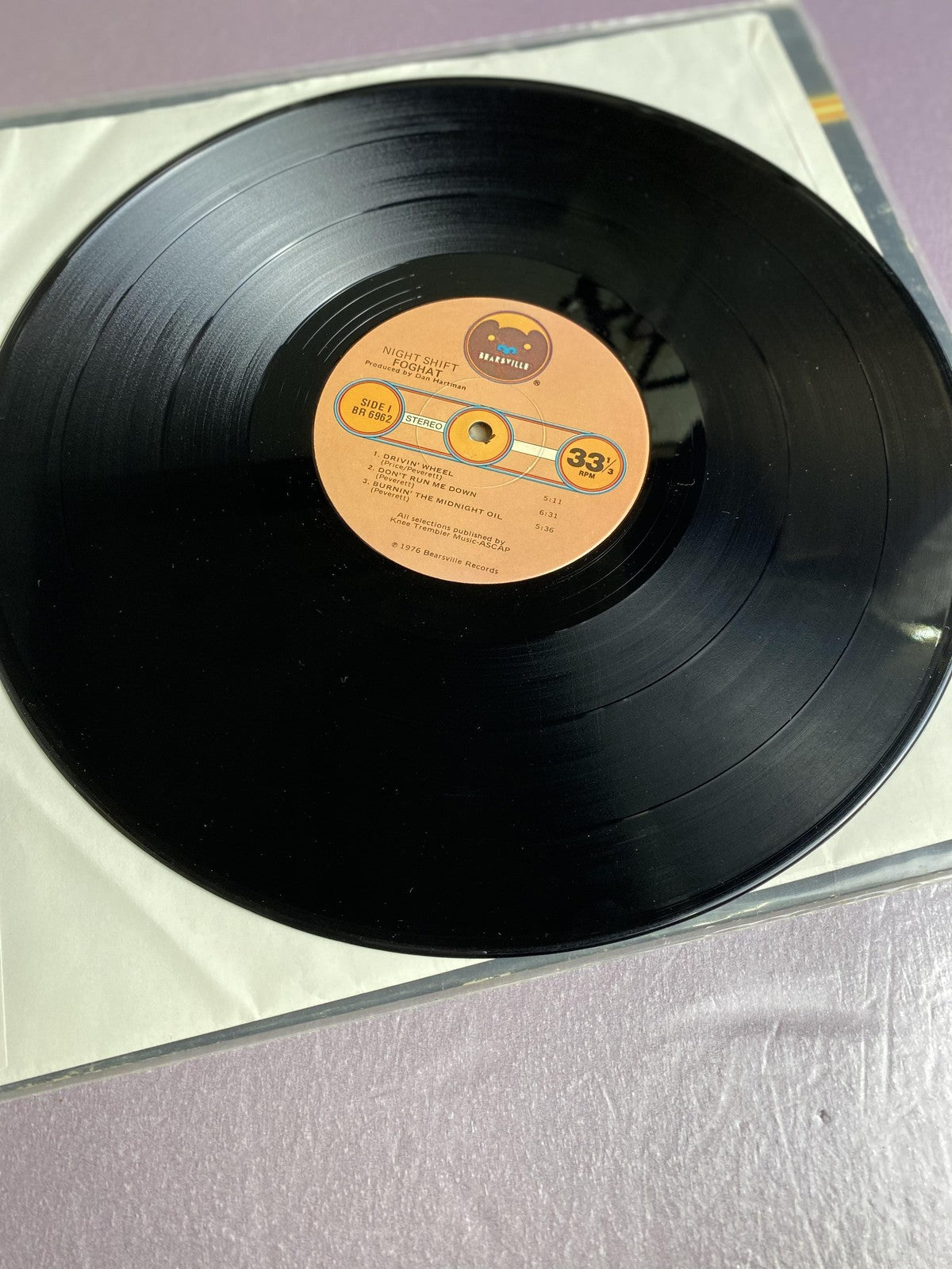 Vintage Foghat Night Shift 12in Black Vinyl LP 1976 Bearsville Blues Hard Rock