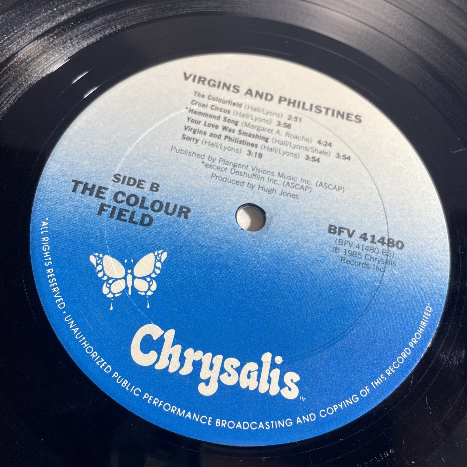 Colour Field Virgins & Philistines LP RARE VG 1980s Chrysalis Record Album