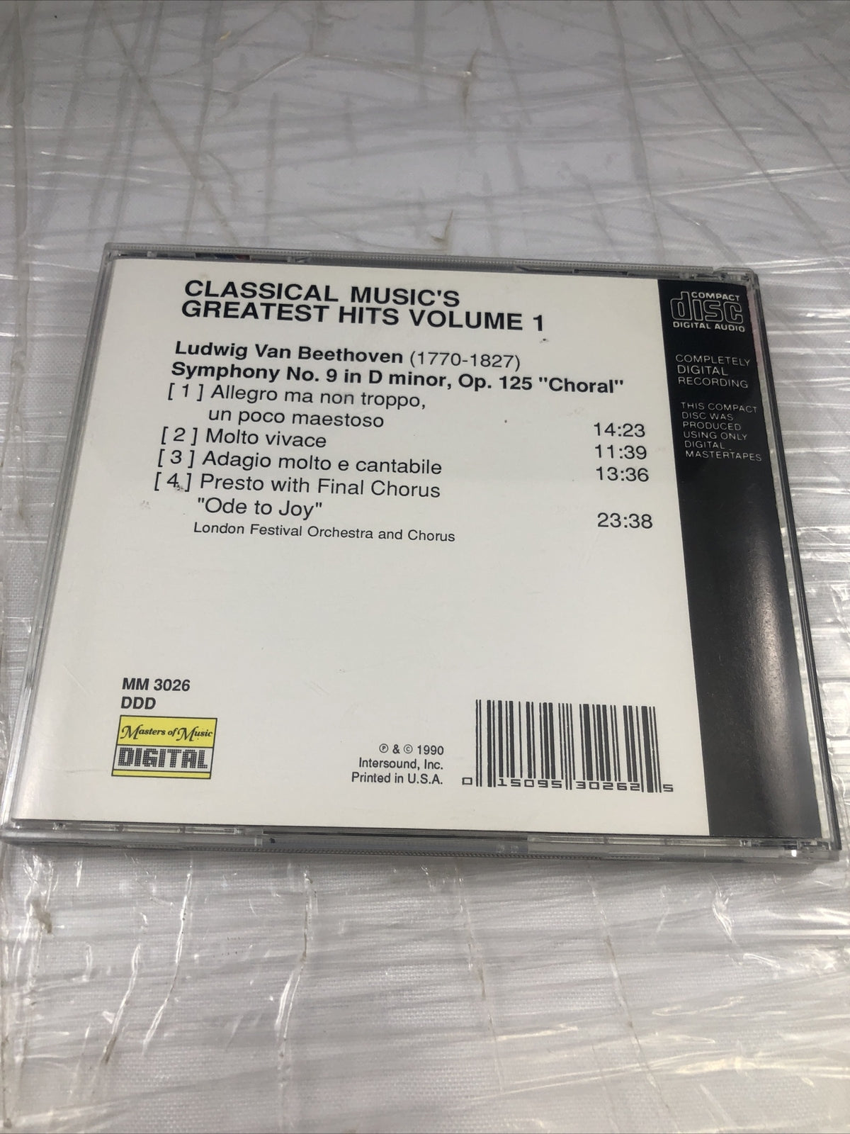 Beethoven: Symphony No. 9. Classical Music's Greatest Hits, Vol. Vintage CD