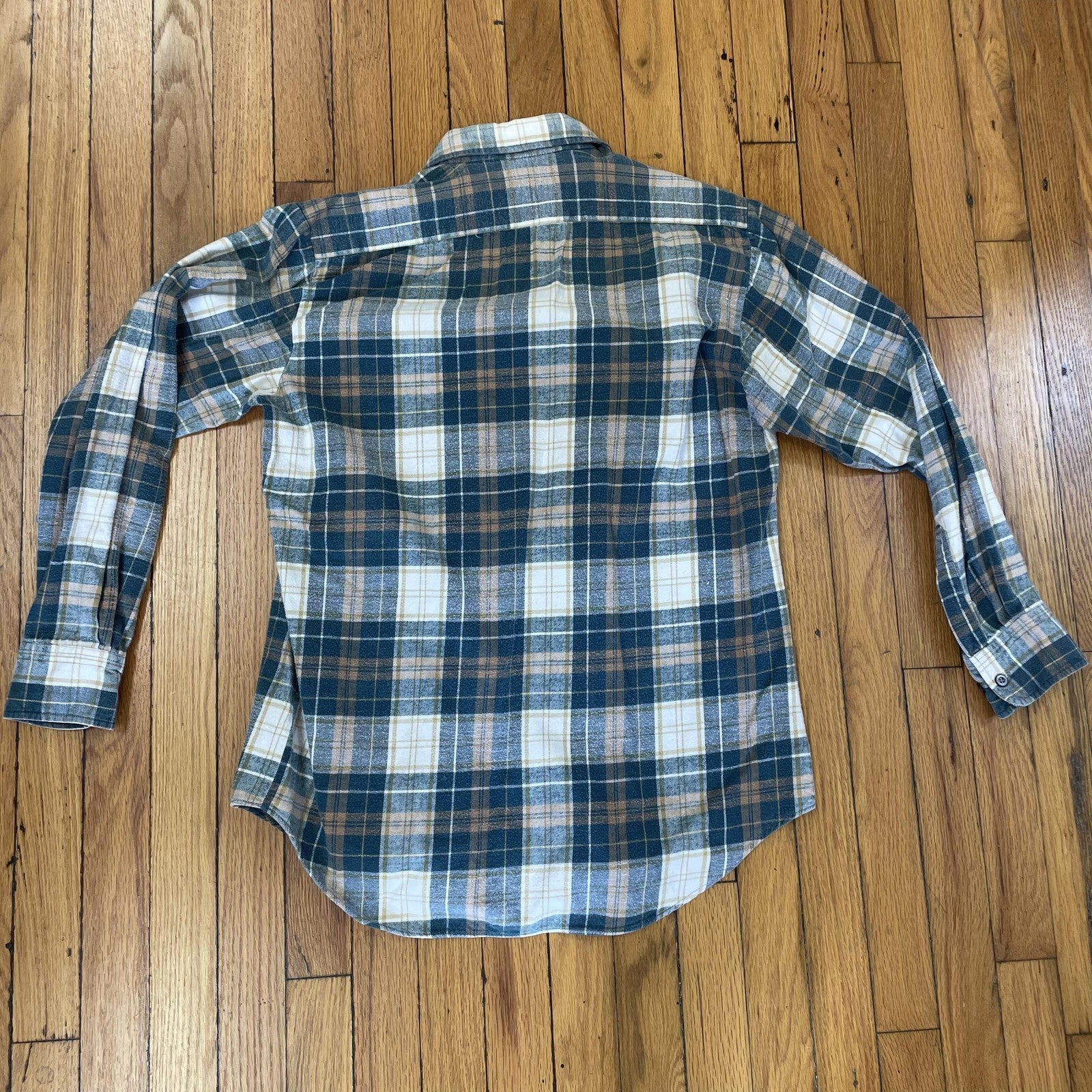 Windbreaker Shirt Mens Medium Plaid Flannel Button Up Pockets Casual