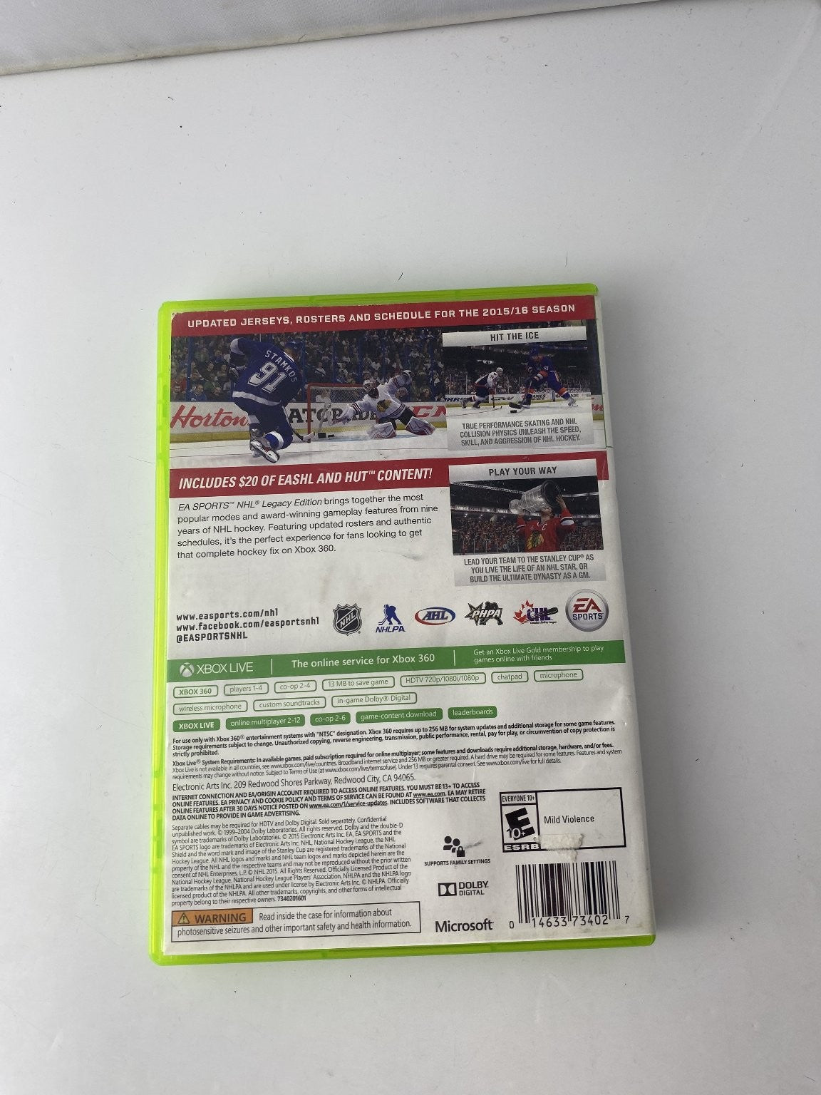 NHL Legacy Edition Xbox 360 Video Game Hockey Multiplayer EA Sports 2015