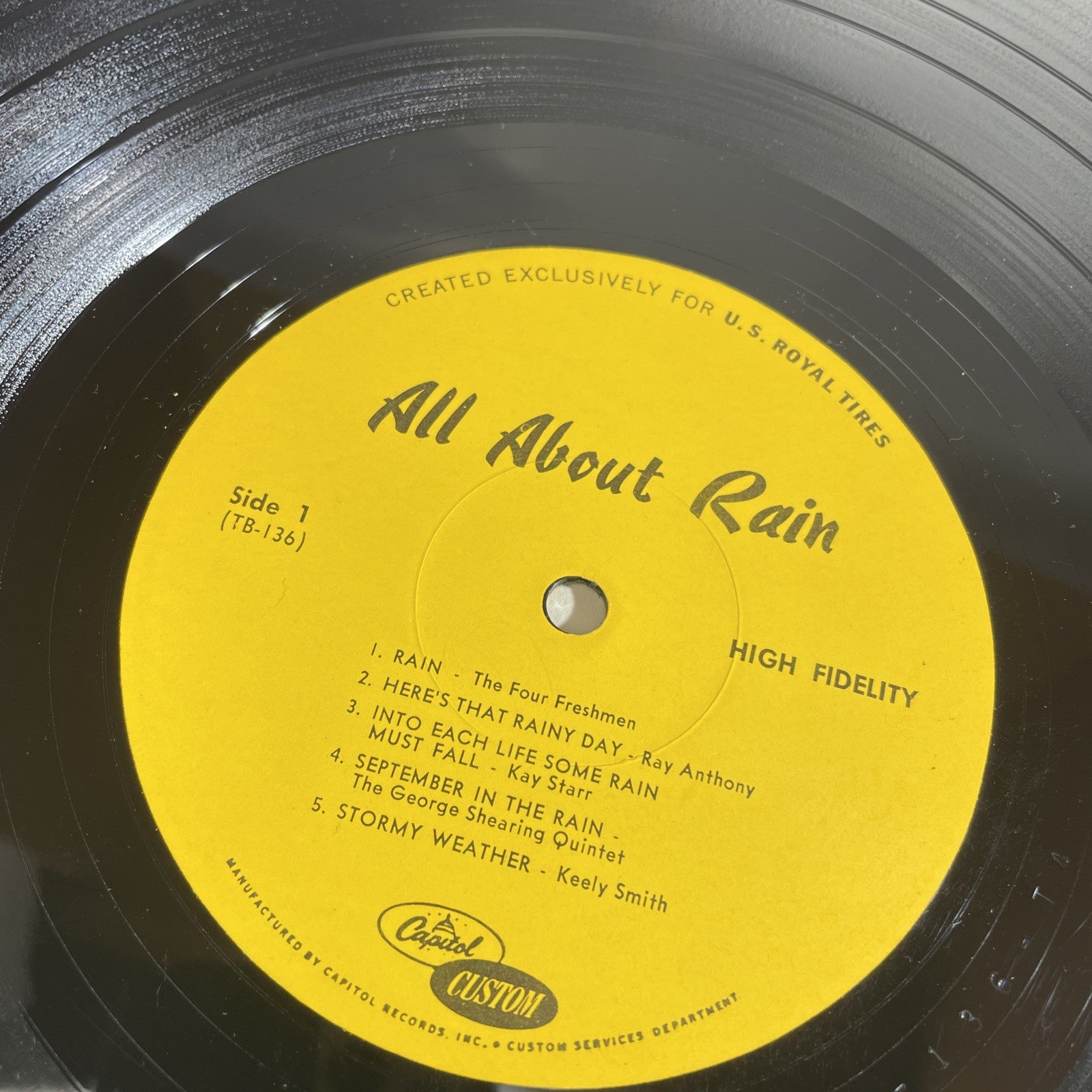 Various Rare Obscure All About Rain - For US Royal Tires (LP, Undated, 60's) VG