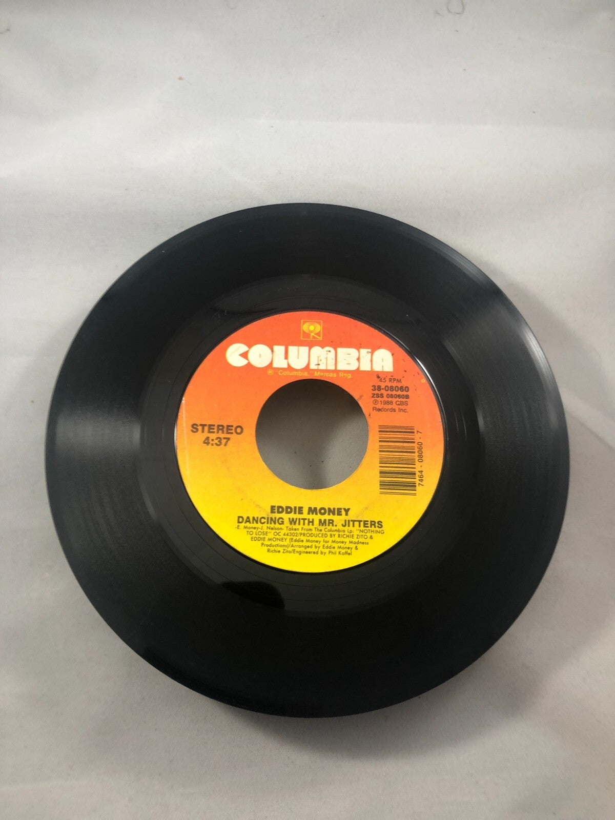 Eddie Money Walk On Water/Dancing With Mr. Jitters  45 Columbia￼ VG